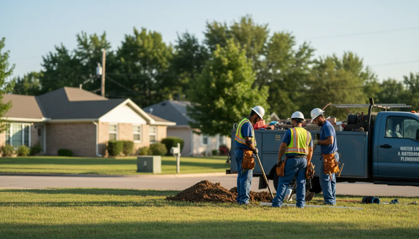 Residential water line and bathroom plumbing service in Norwood, PA